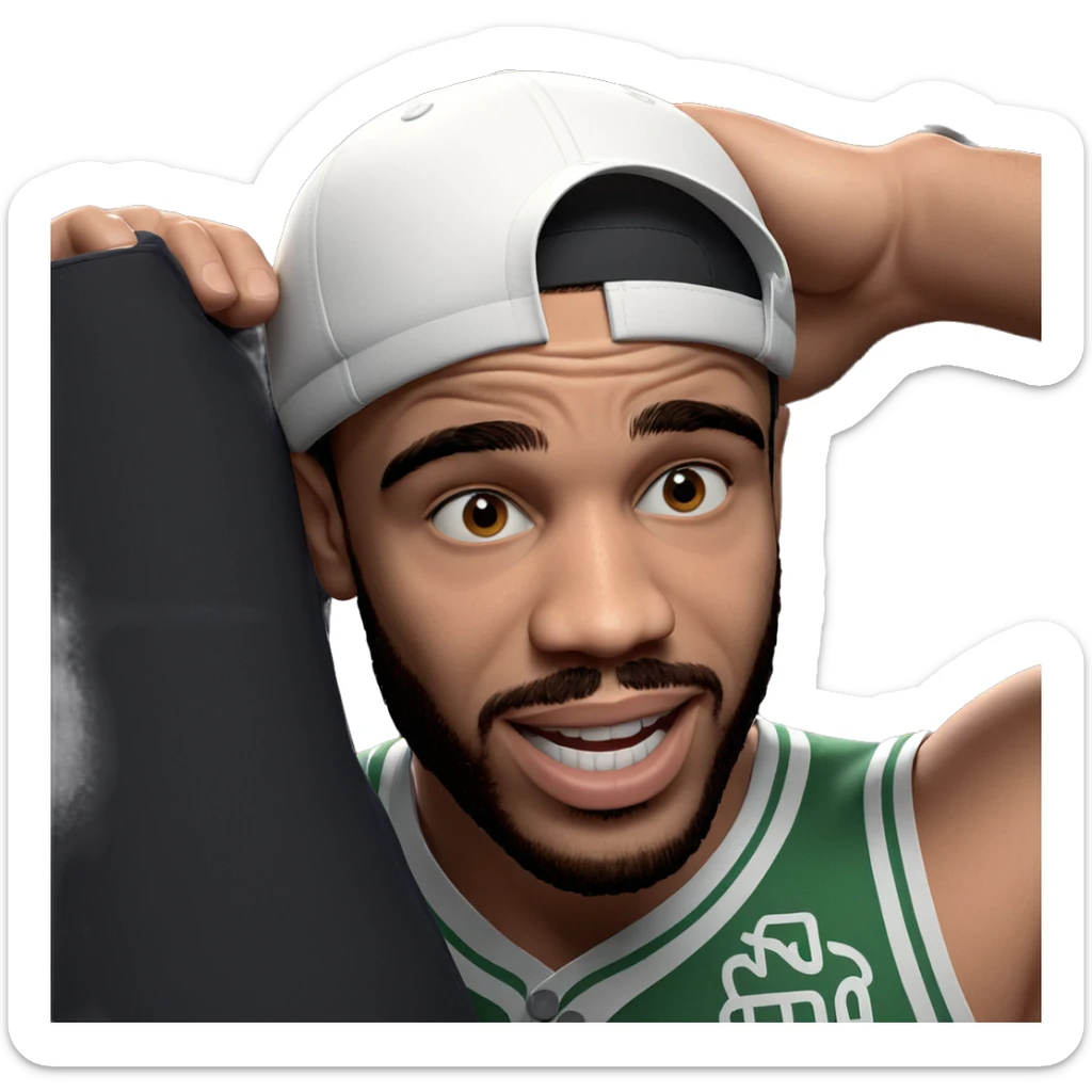 cool guy in baseball cap sticker