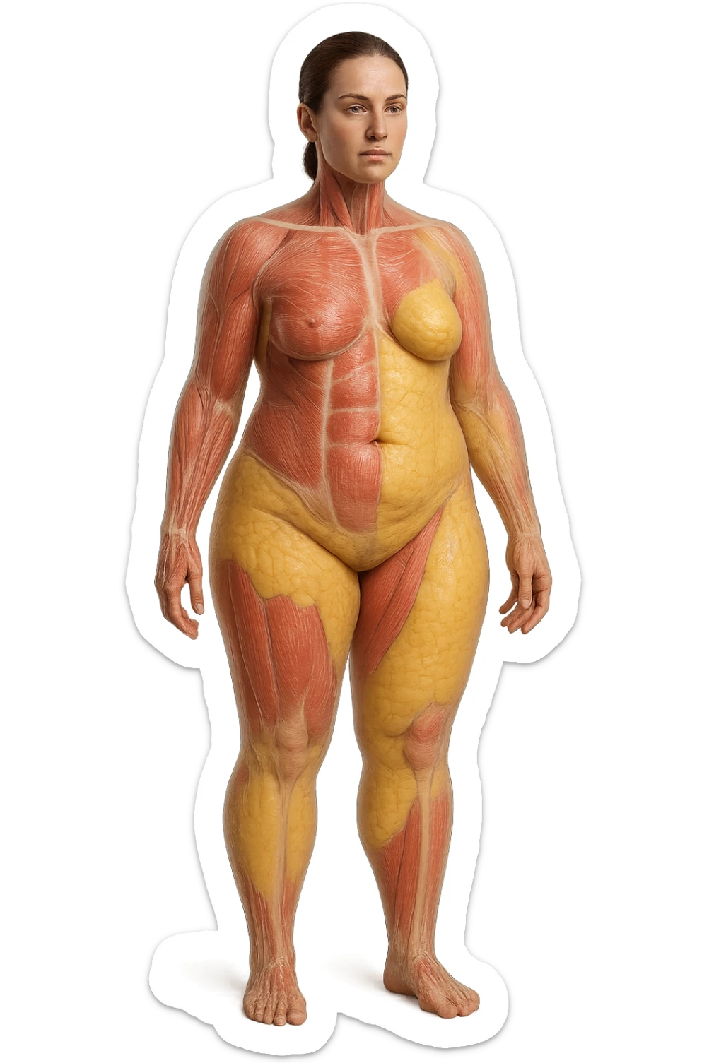 Donna Composizione Corporea Sbilanciata su un corpo umano in 3D sticker