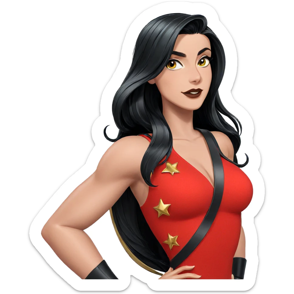 dark beauty in white backdrop sticker