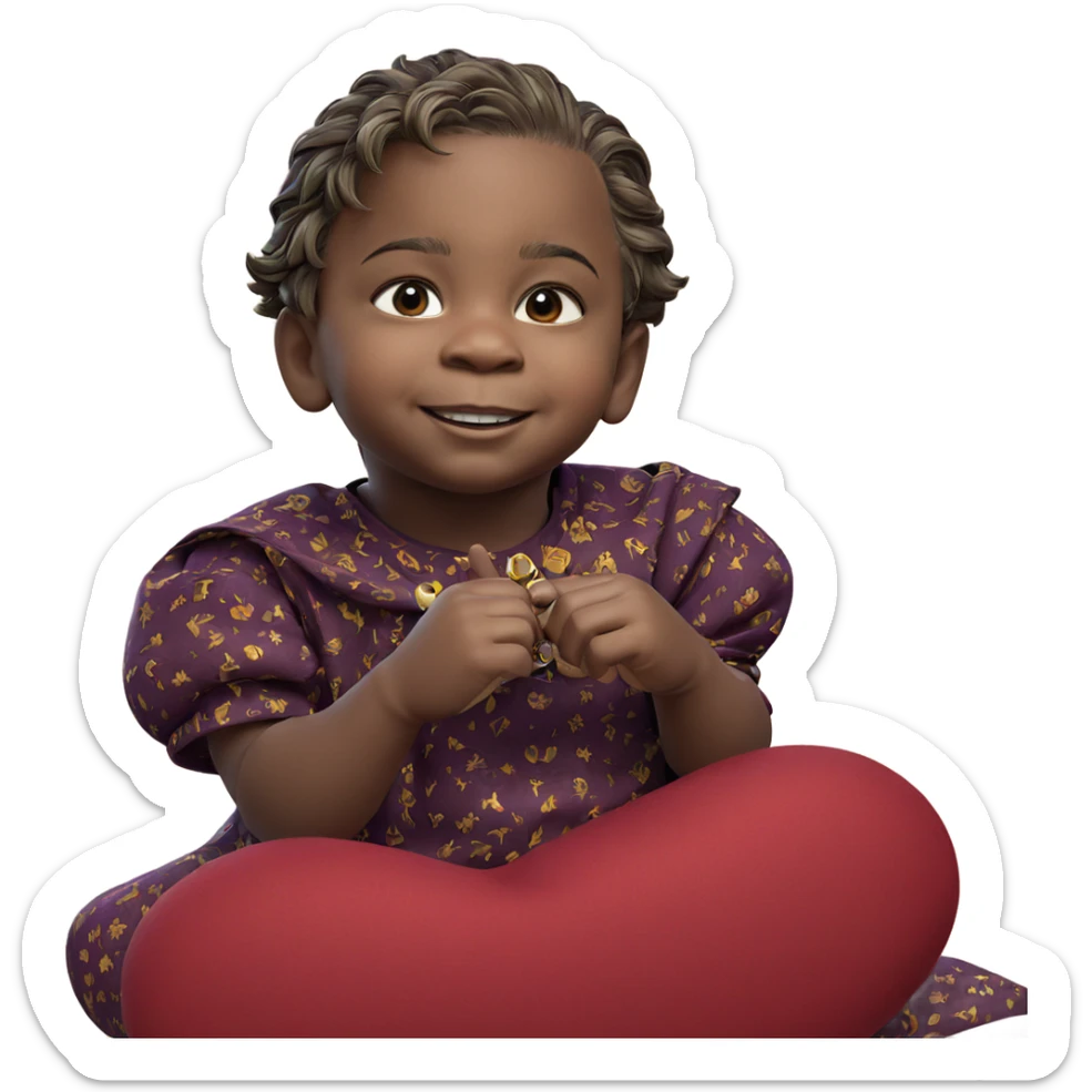 smiling boy with hair ornament sticker