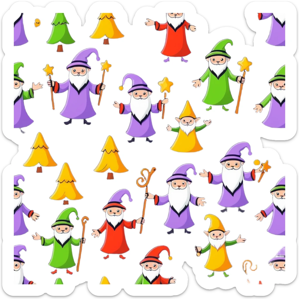 group of wizards and elves from White Council Lord of the Rings sticker