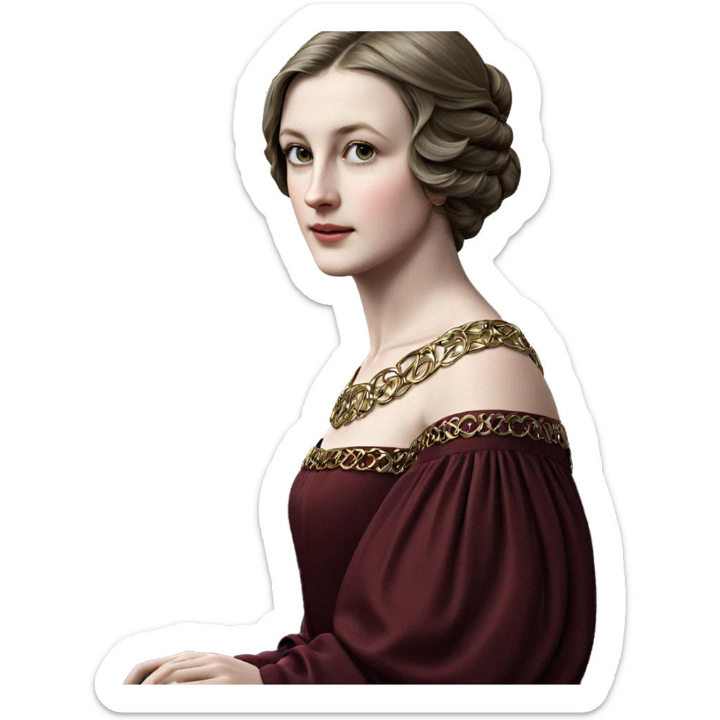 elegant girl in stylish dress sticker
