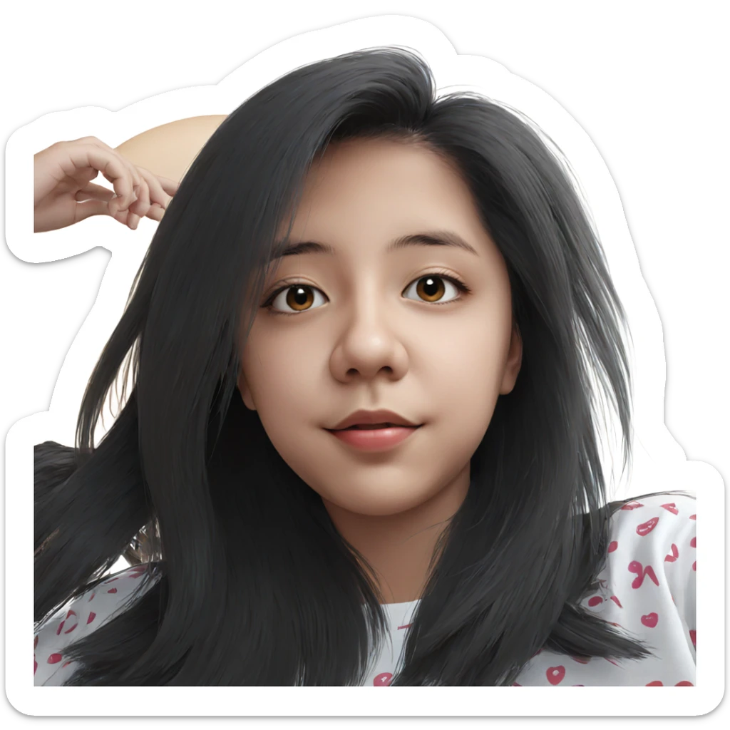 portrait of a girl sticker