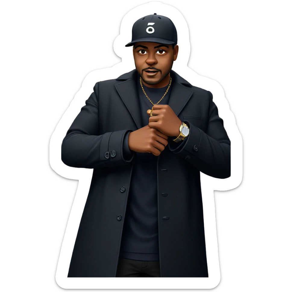 stylish dark-skinned man portrait sticker