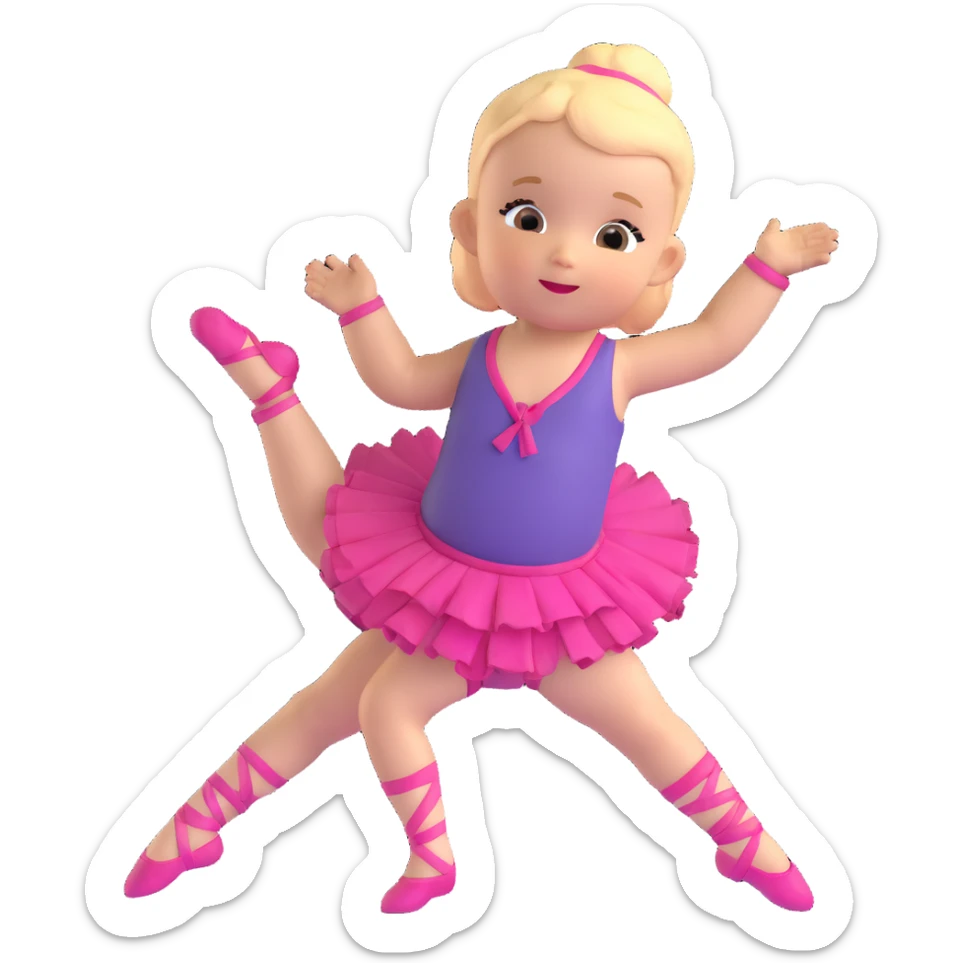 white baby girl dancer sticker