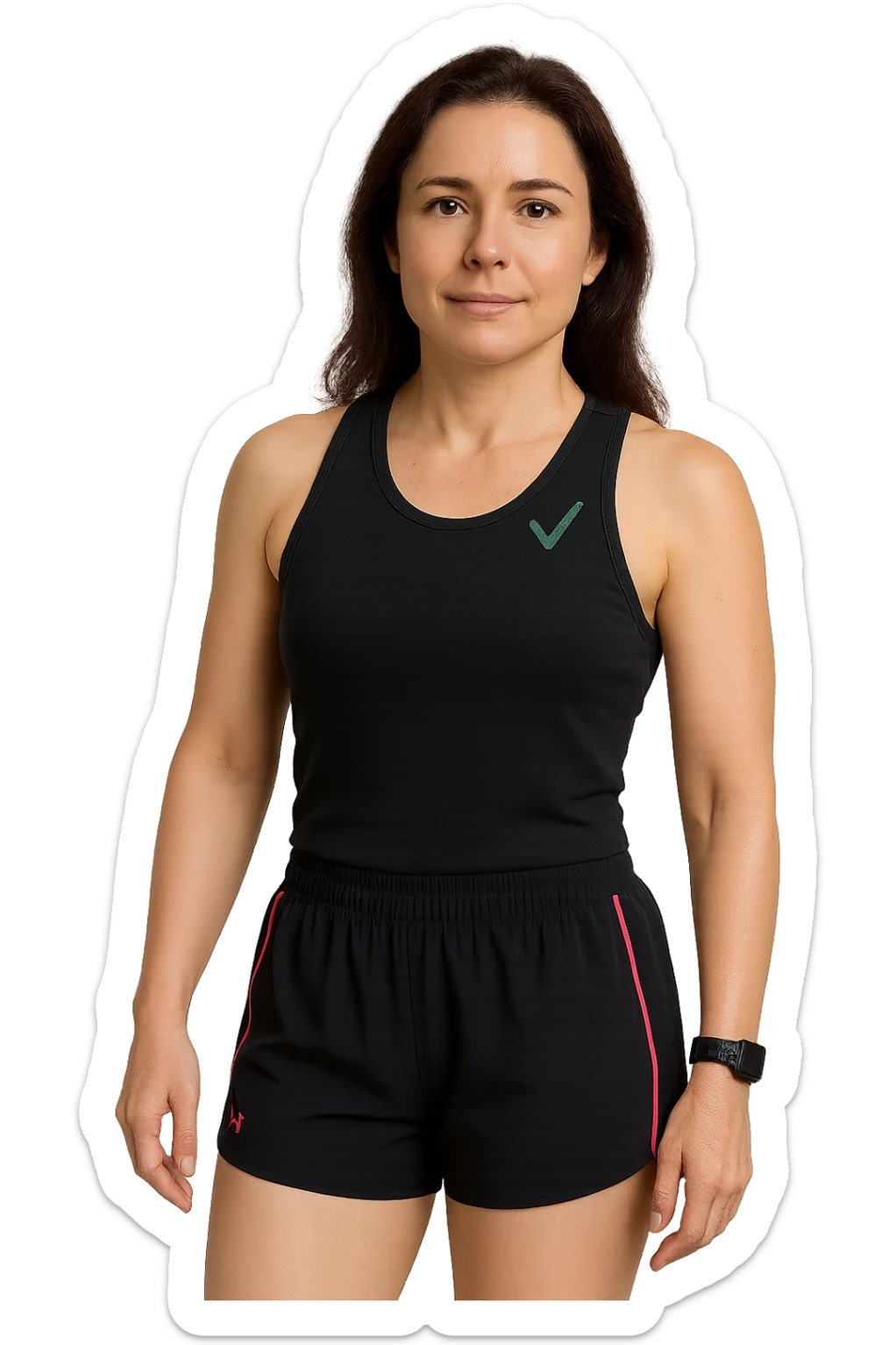 Donna senza cellulite grazie alla sua infiammazione sistemica bassa (fallo capire come vuoi) senza mano alzata sticker