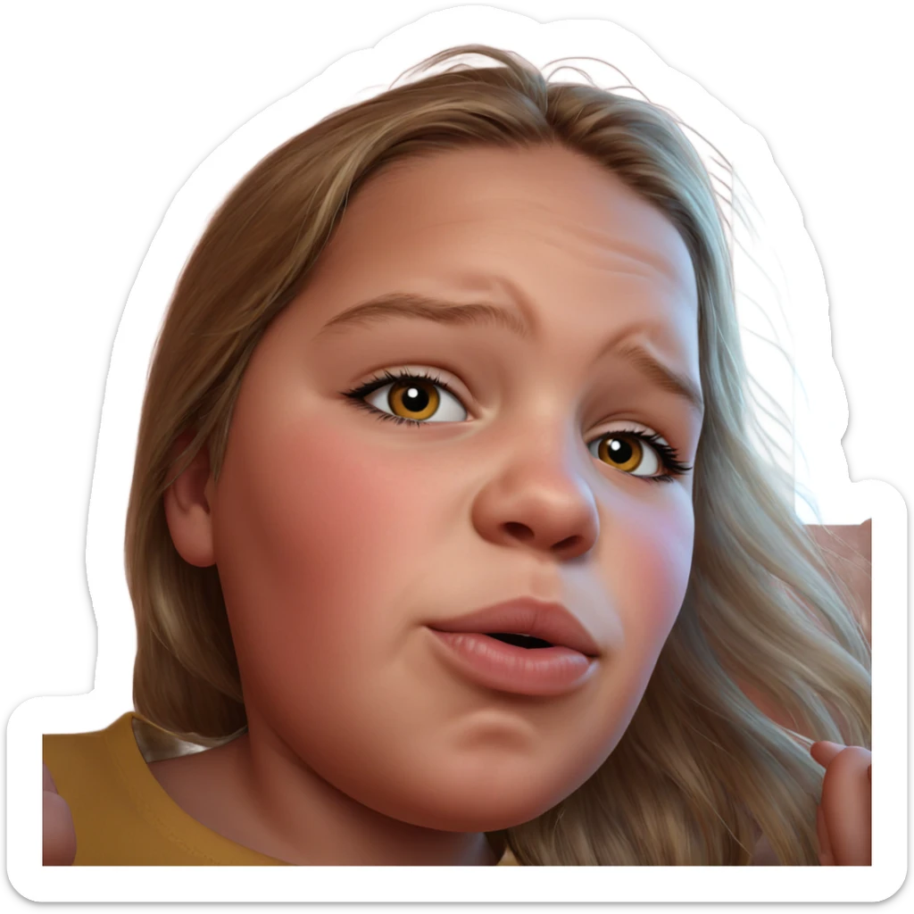 realistic portrait of girl sticker