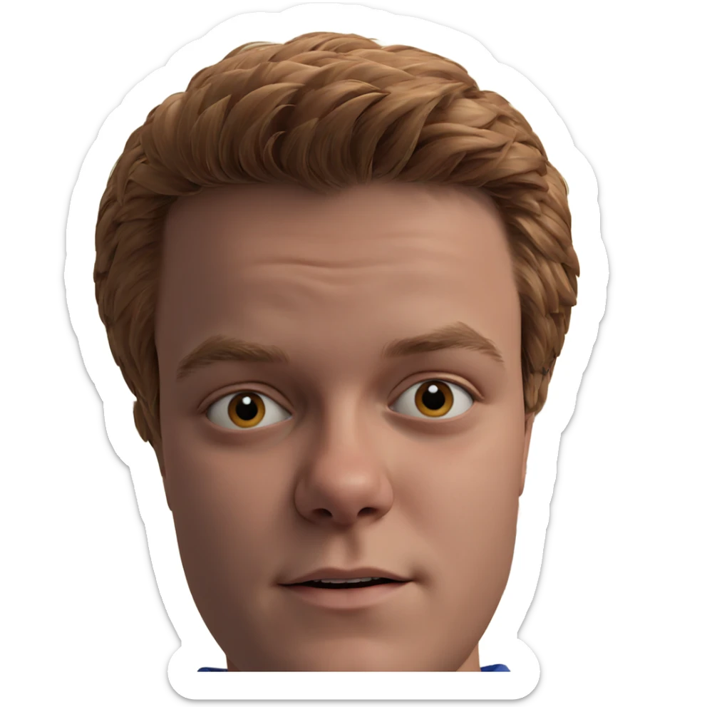 portrait of a young male sticker