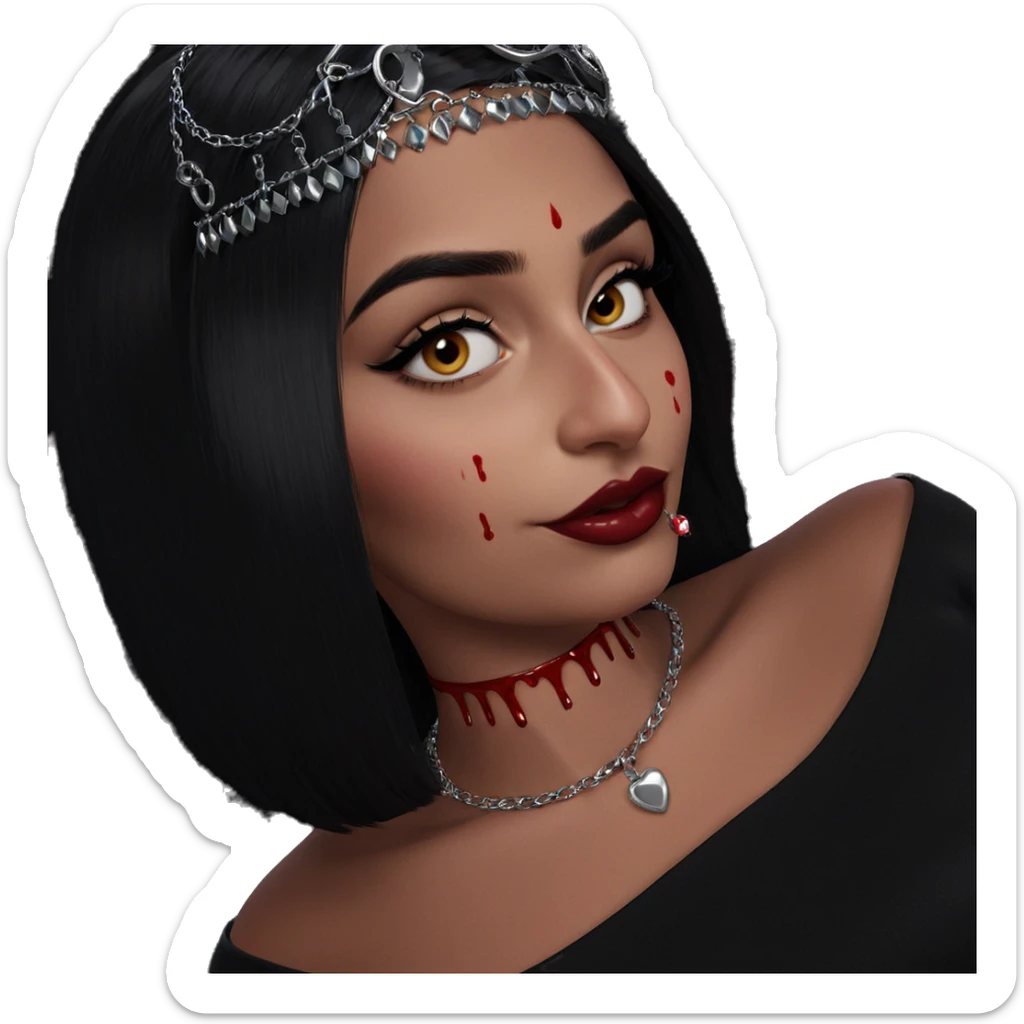girl with blood and jewelry sticker