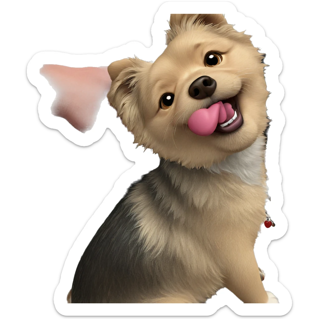 playful dog with tongue out sticker