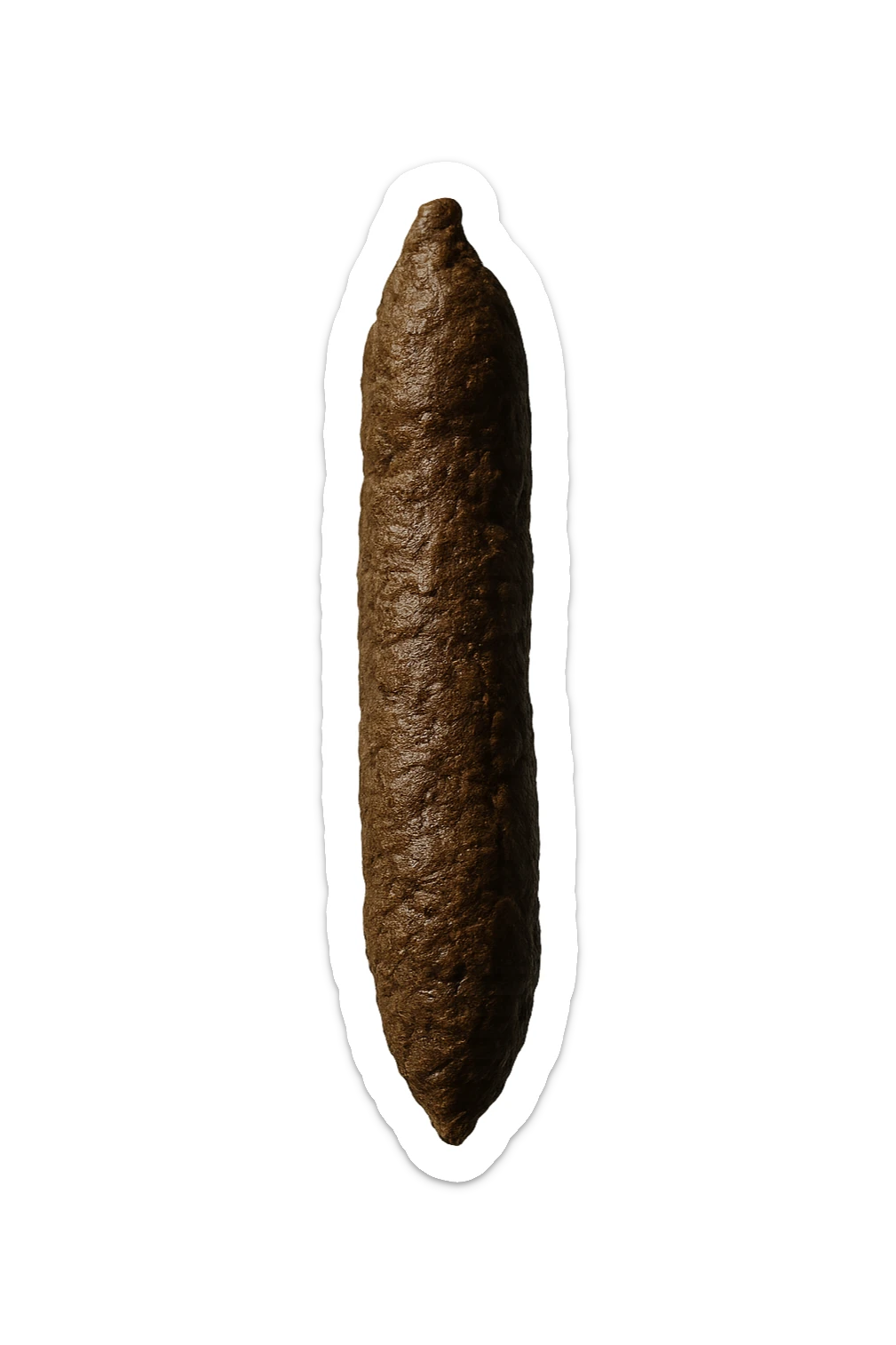 FECI DI ANIMALE A PALLINE UN PO' ALLUNGATE CADONO DALL'ALTO VERTICALMENTE, IPERREALISTICO 4K sticker