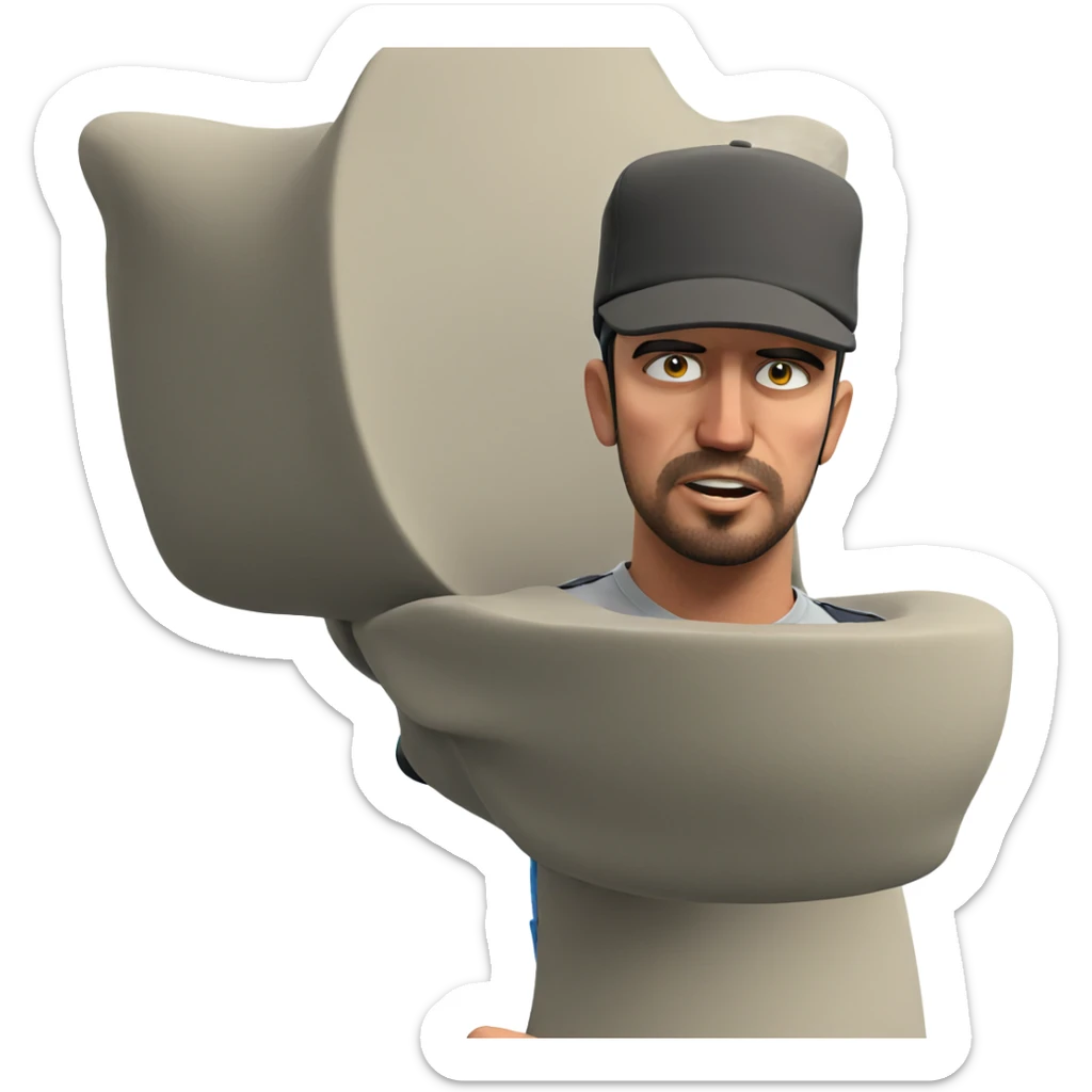 boy with beard in hat sticker