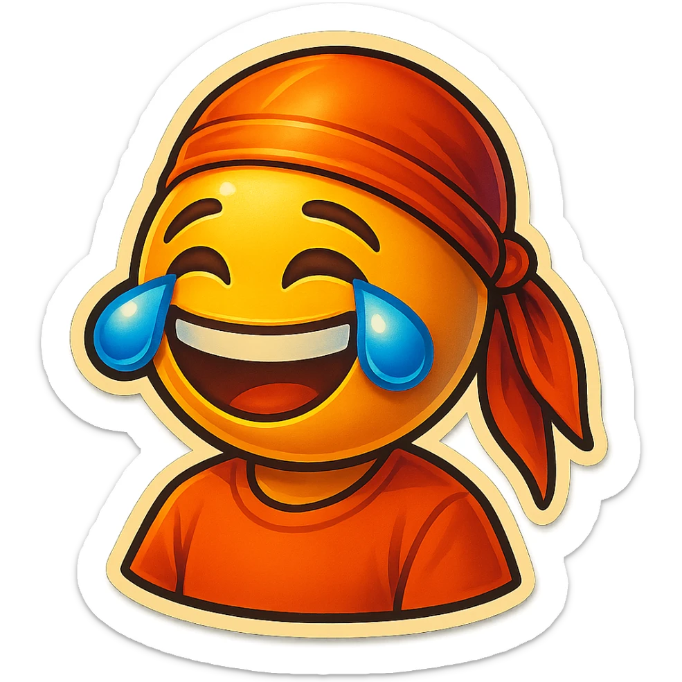 lol face laughing crying
orange shirt
make him smile
Change His durag To orange sticker