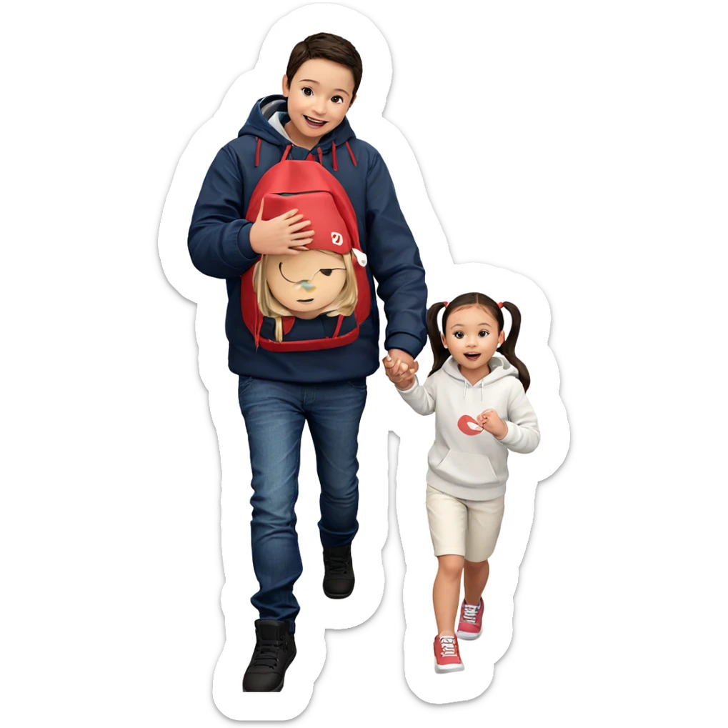 happy children holding hands sticker