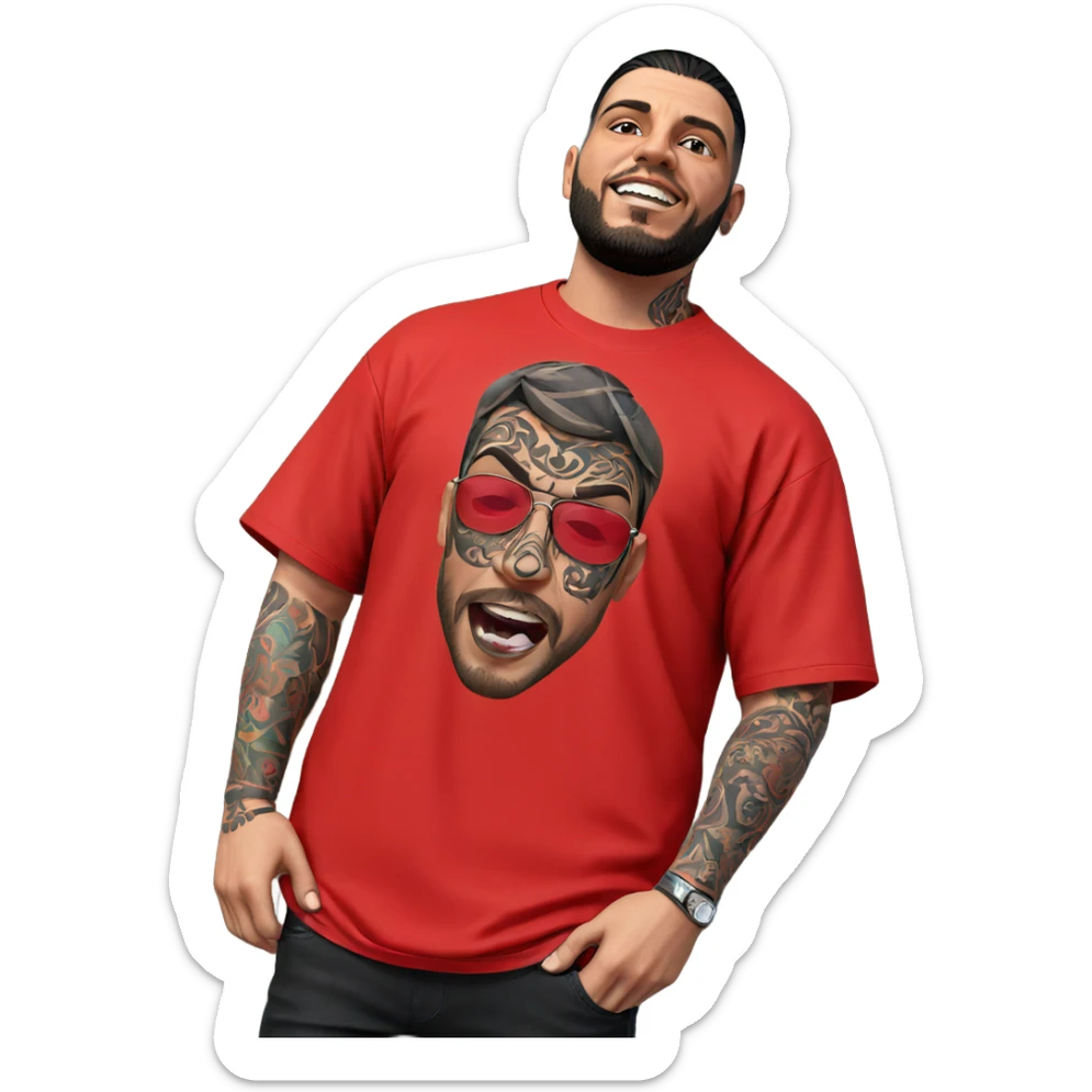 outdoor portrait of tattooed male sticker