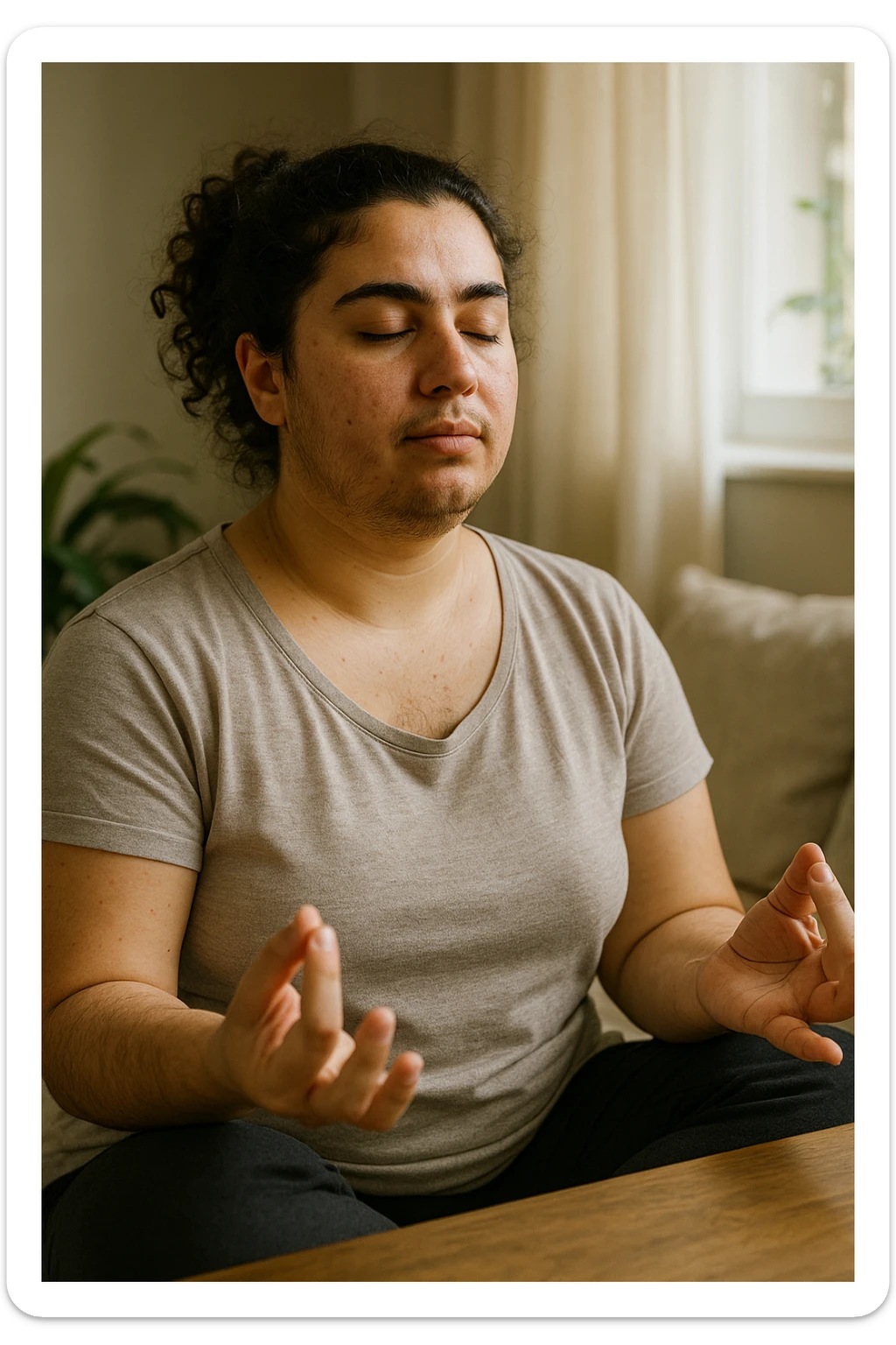 Donna con pcos che abbassa il suo cortisolo immagine realistiche in italiano sticker