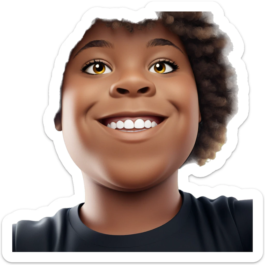 smiling afro boy portrait sticker