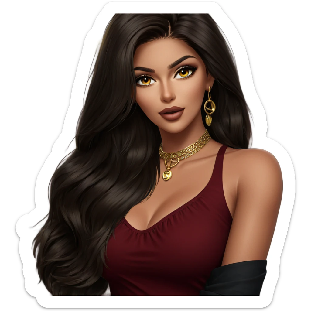 realistic portrait of woman sticker