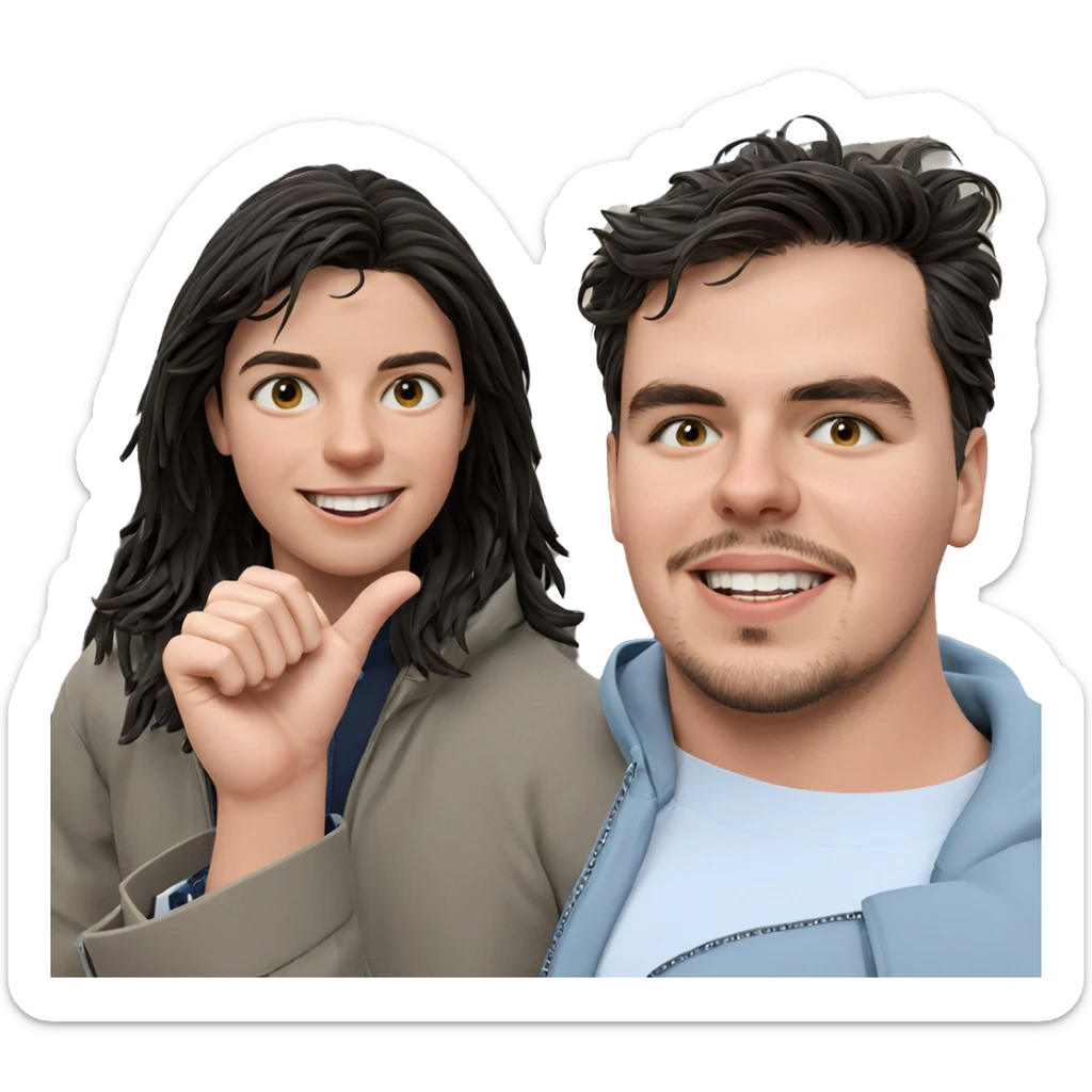 smiling boy outdoors in jacket sticker