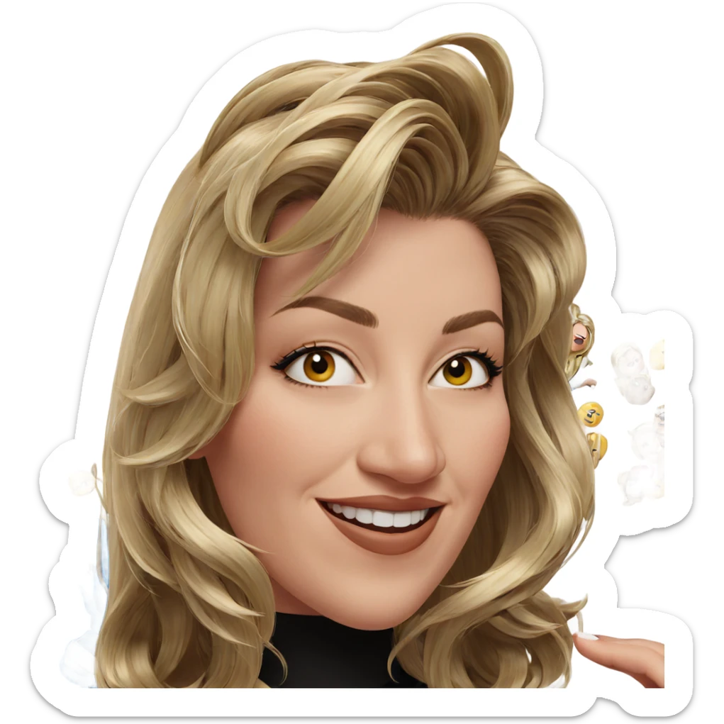 smiling blonde girl portrait sticker