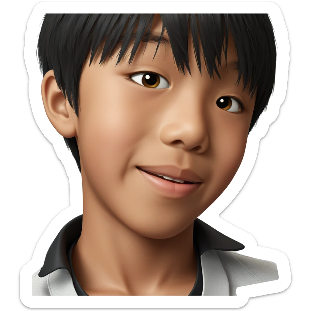 realistic portrait of boy sticker