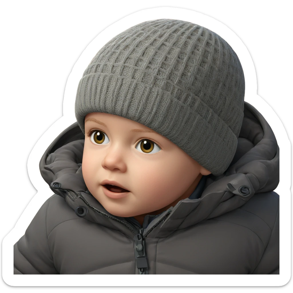 cozy winter outfit for child sticker