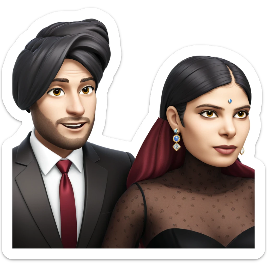 formal couple with jewelry sticker