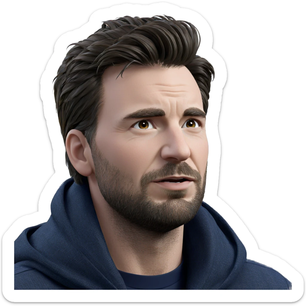 portrait of a bearded male sticker