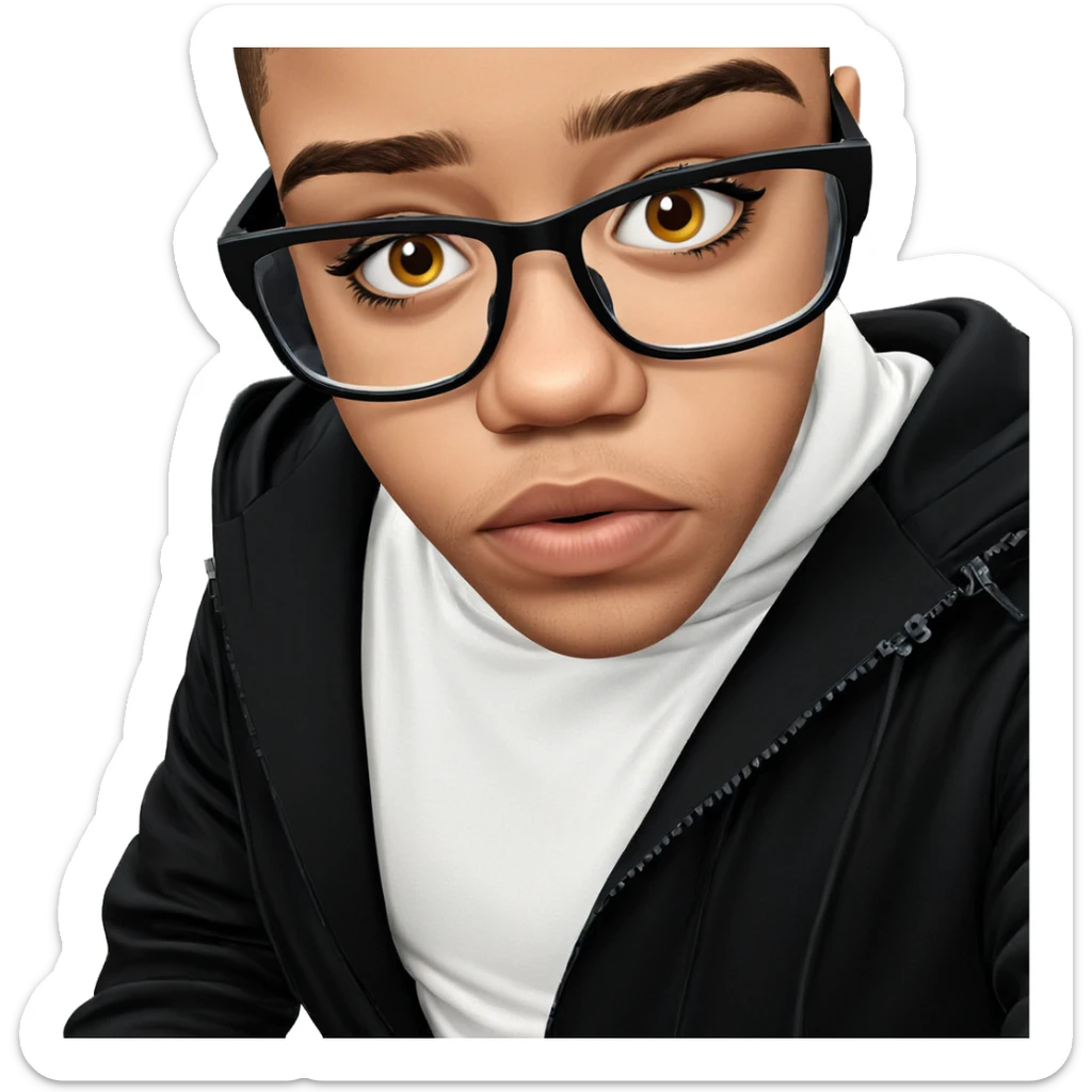 male in black jacket portrait sticker