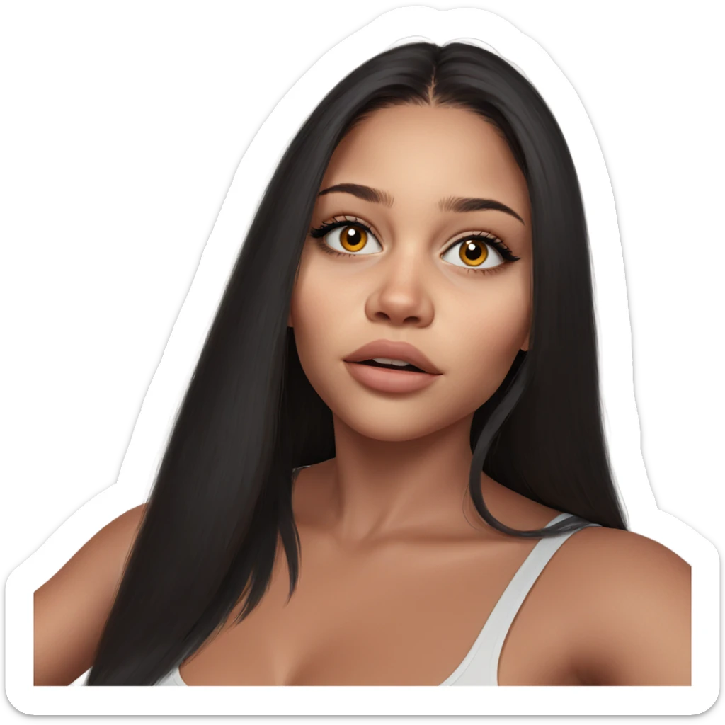 realistic portrait of a girl sticker