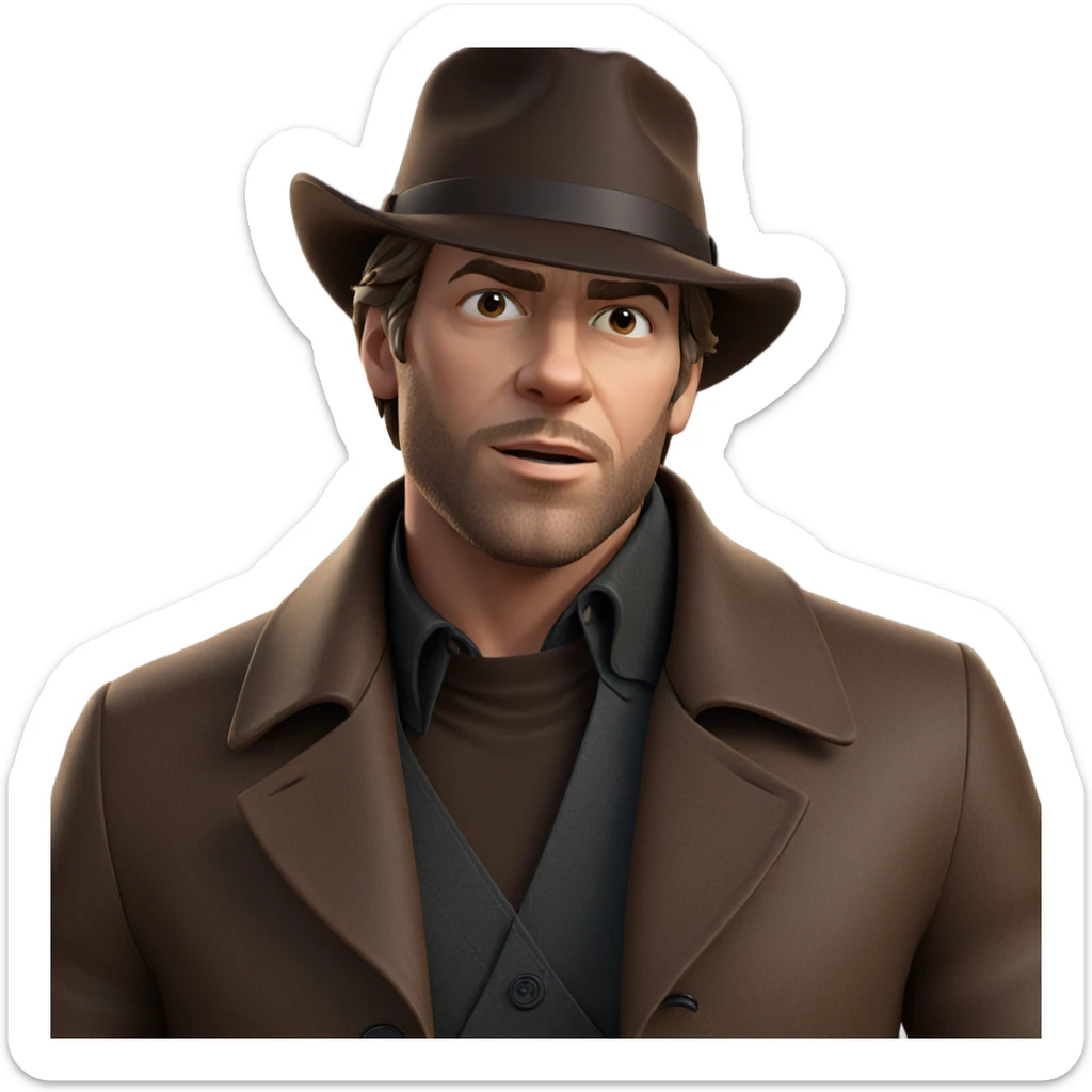 stylish man in brown coat sticker