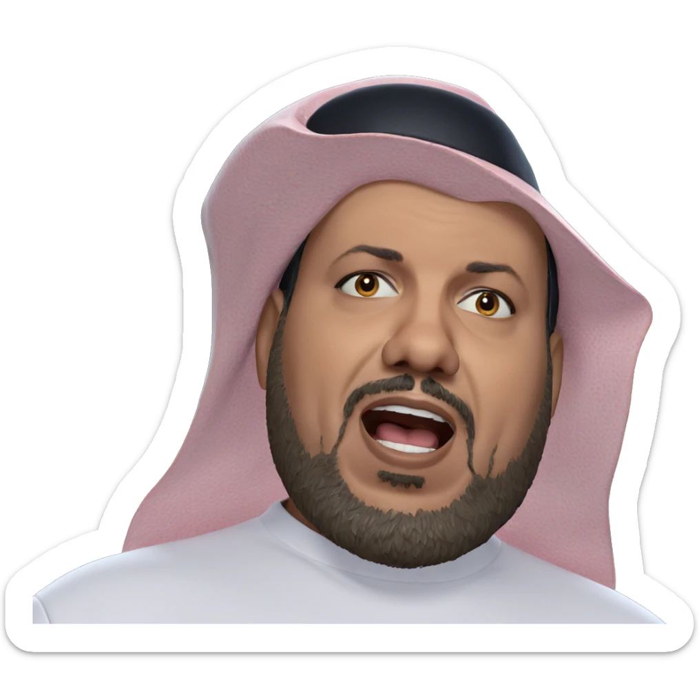 bearded boy with open mouth sticker