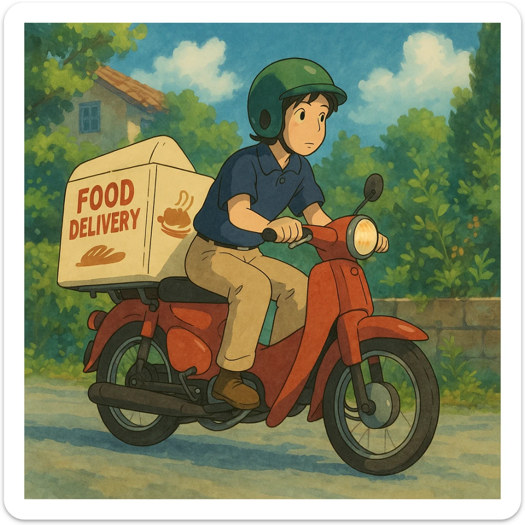 food delivery bike sticker
