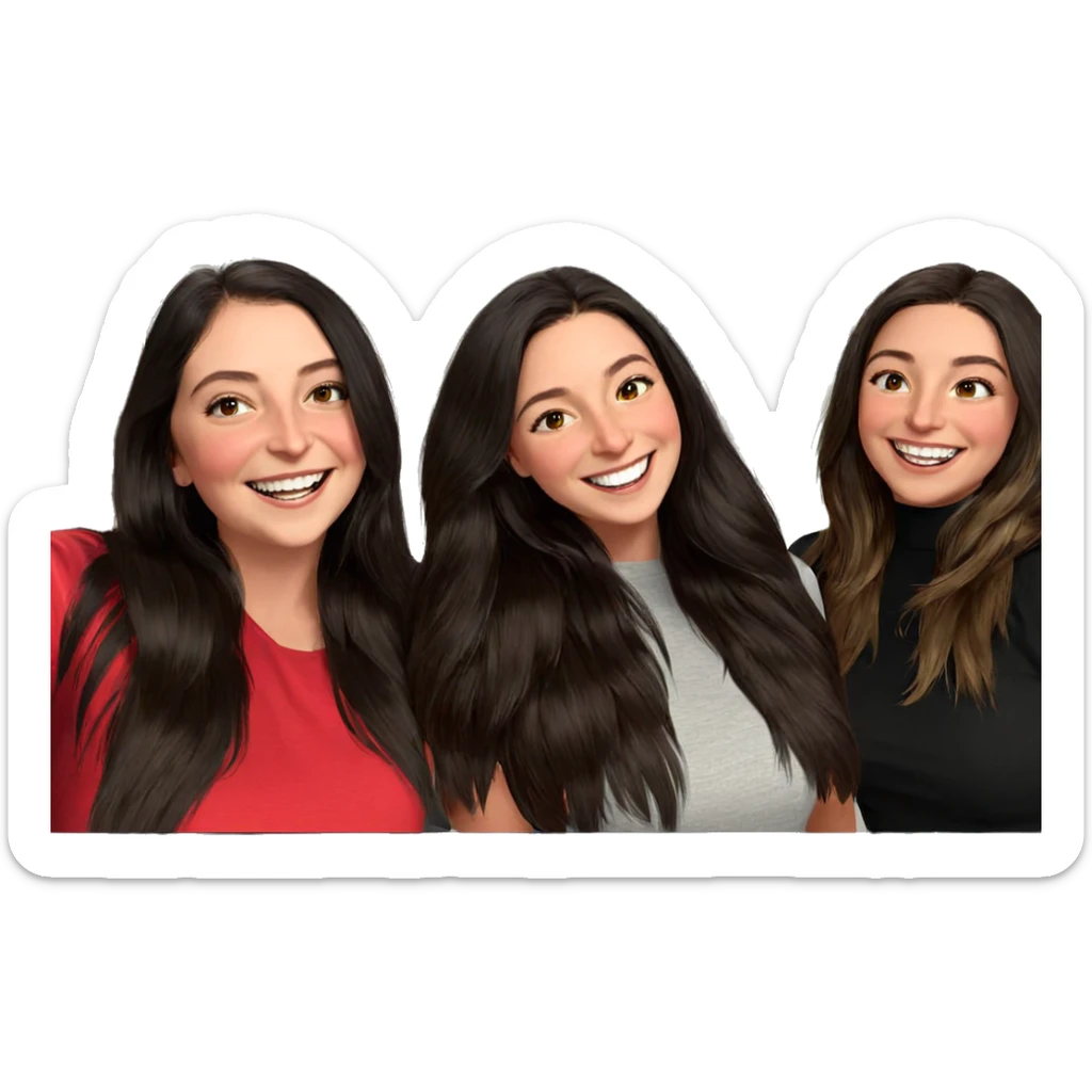 friends with radiant smiles sticker