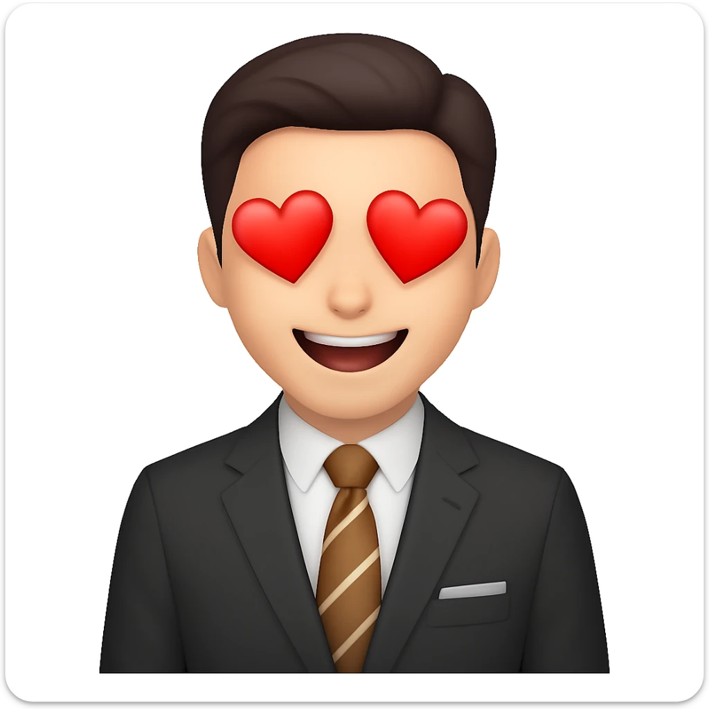Change the facial expression to in love with heart eyes, keeping the same style as the reference image. sticker