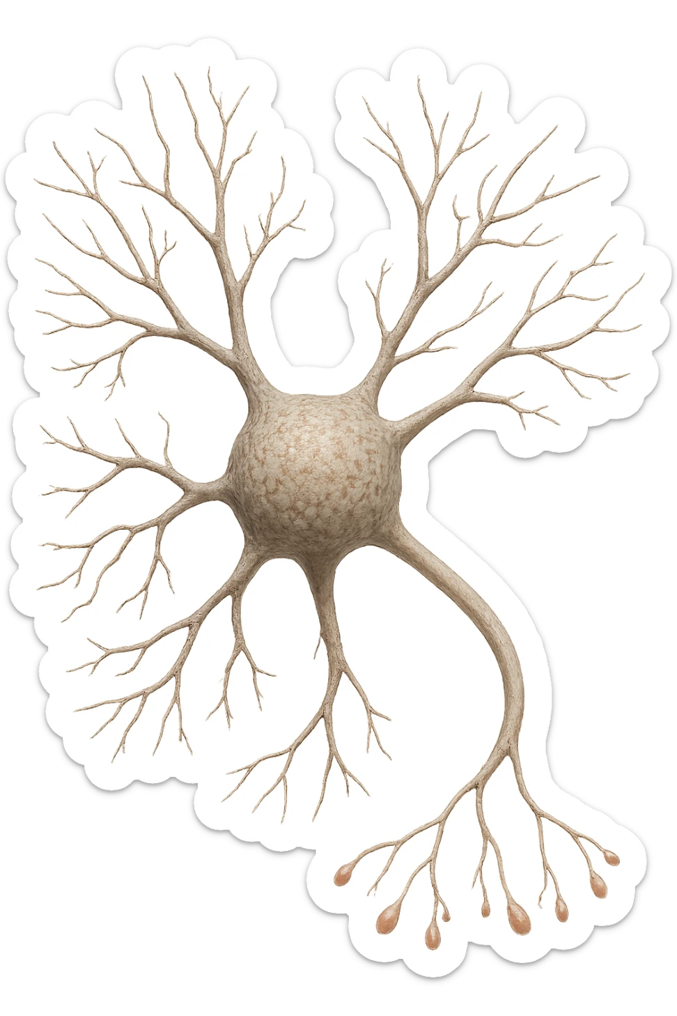 neurone umano anatomico realistico, iperrealistico 4k sticker