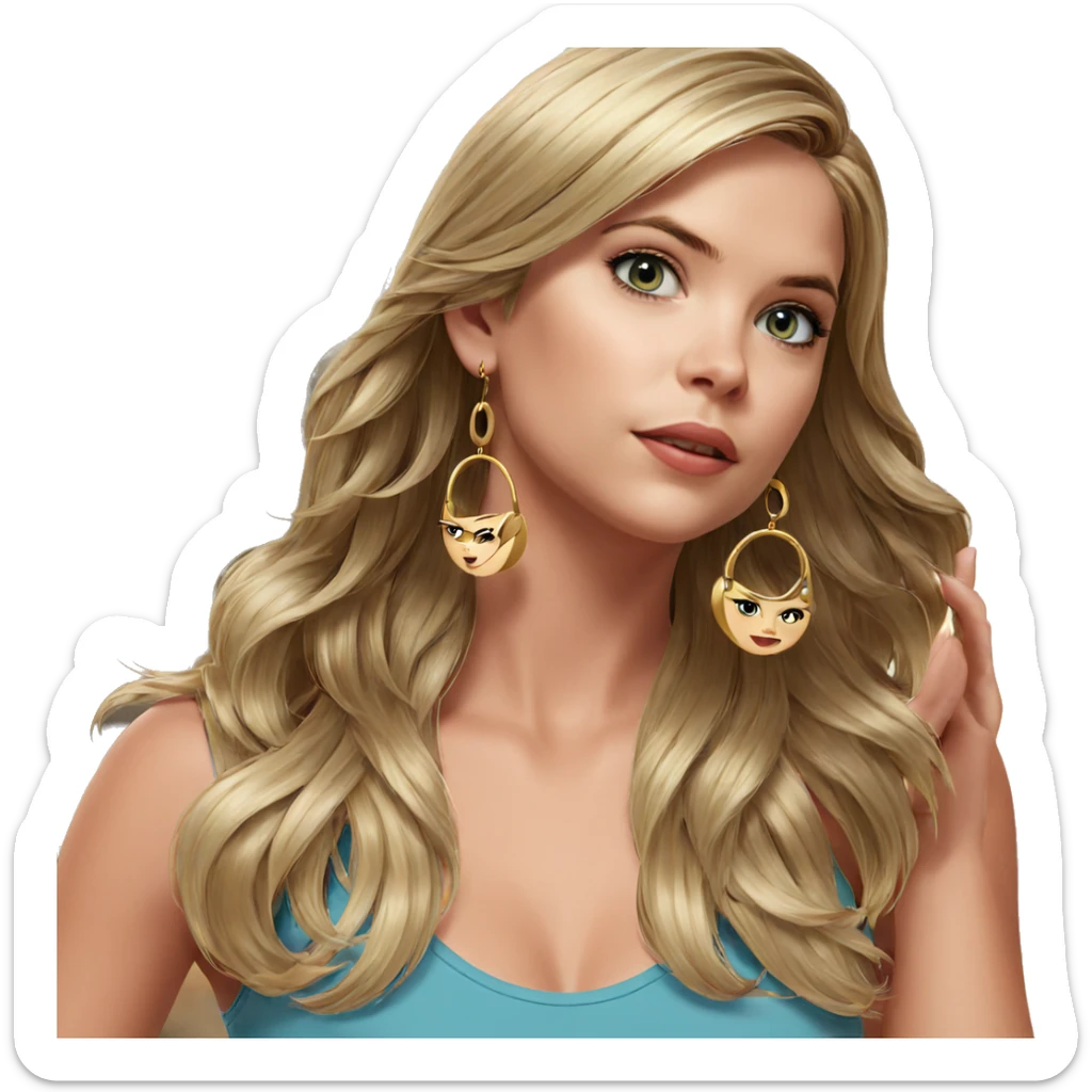 blonde girl with earrings sticker