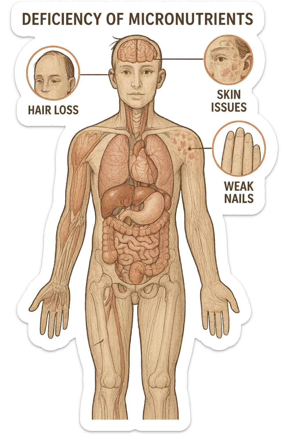 corpo umano in carenza di micronutrienti sticker