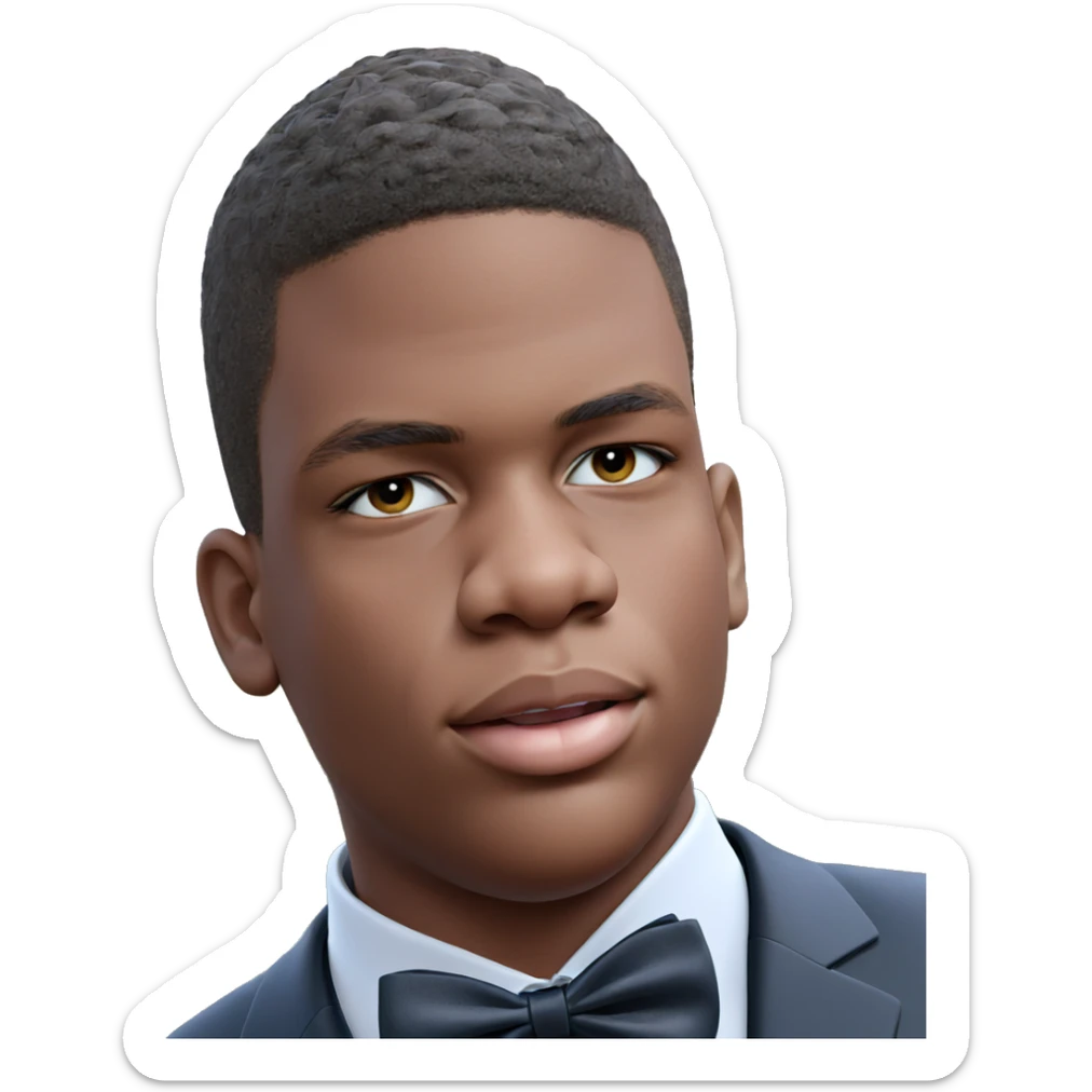 outdoor formal portrait of boy sticker