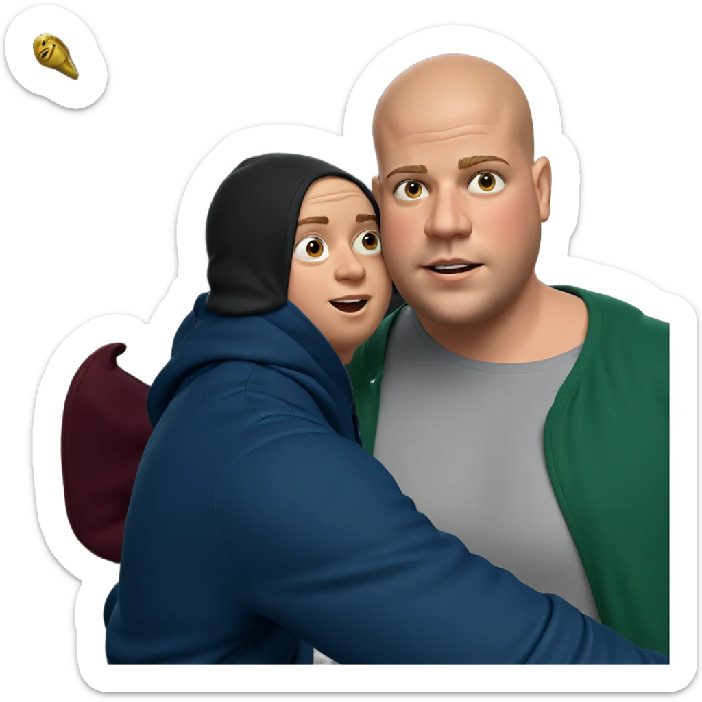 two boys in stylish attire sticker