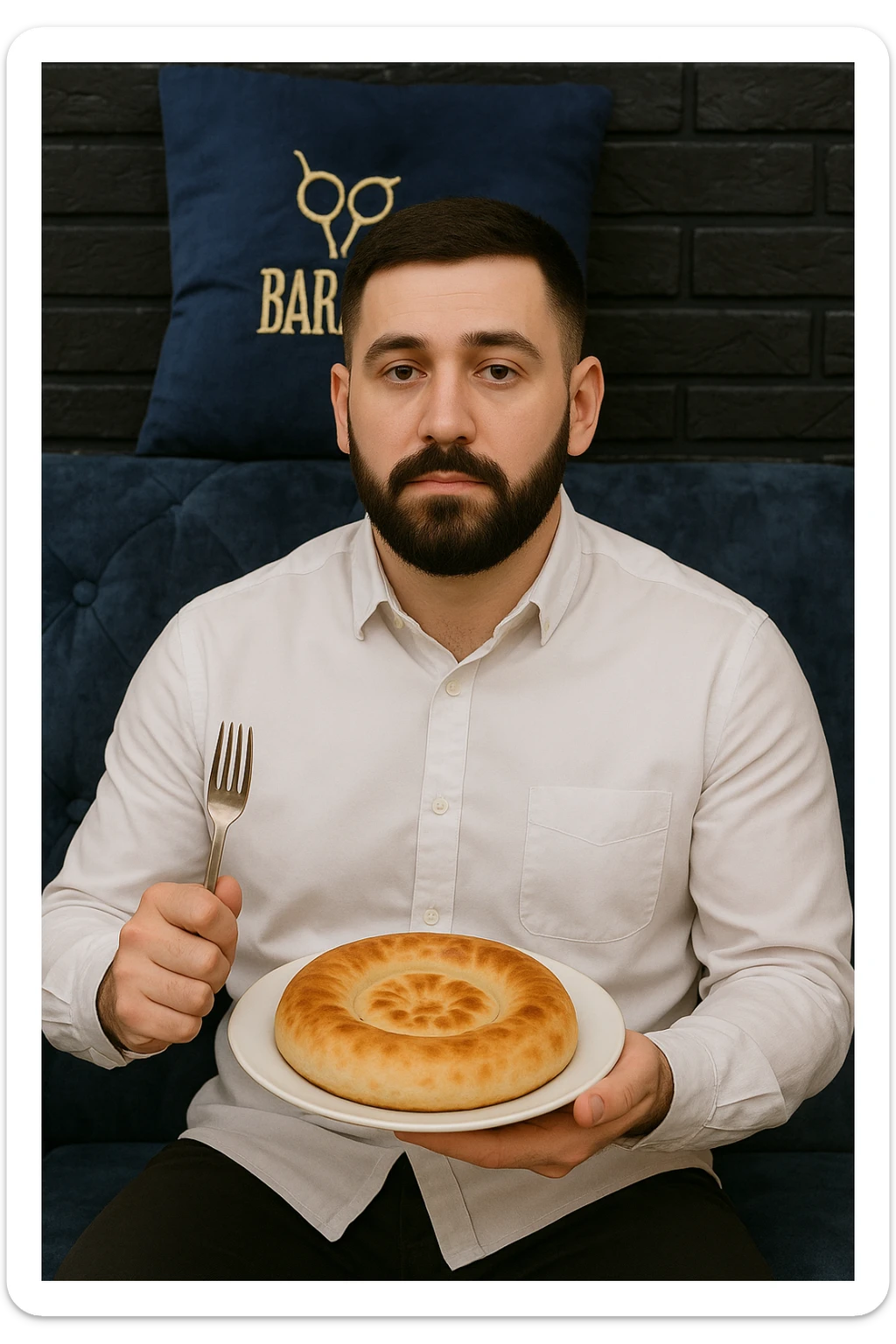 birinchidagi odamni yuziga 2 rasmdagi odamga juda uxshatib chizib bergin xuddu shunday non yen utirganini sticker