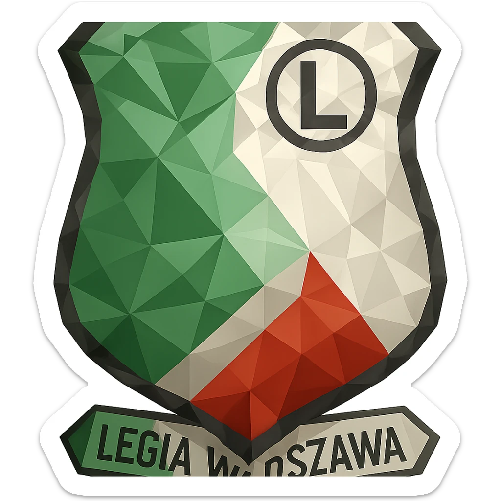 modern geometric style coat of arms of Legia Warszawa sticker