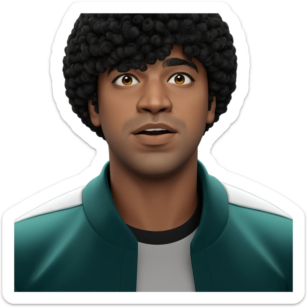 stylish man with afro hairstyle sticker