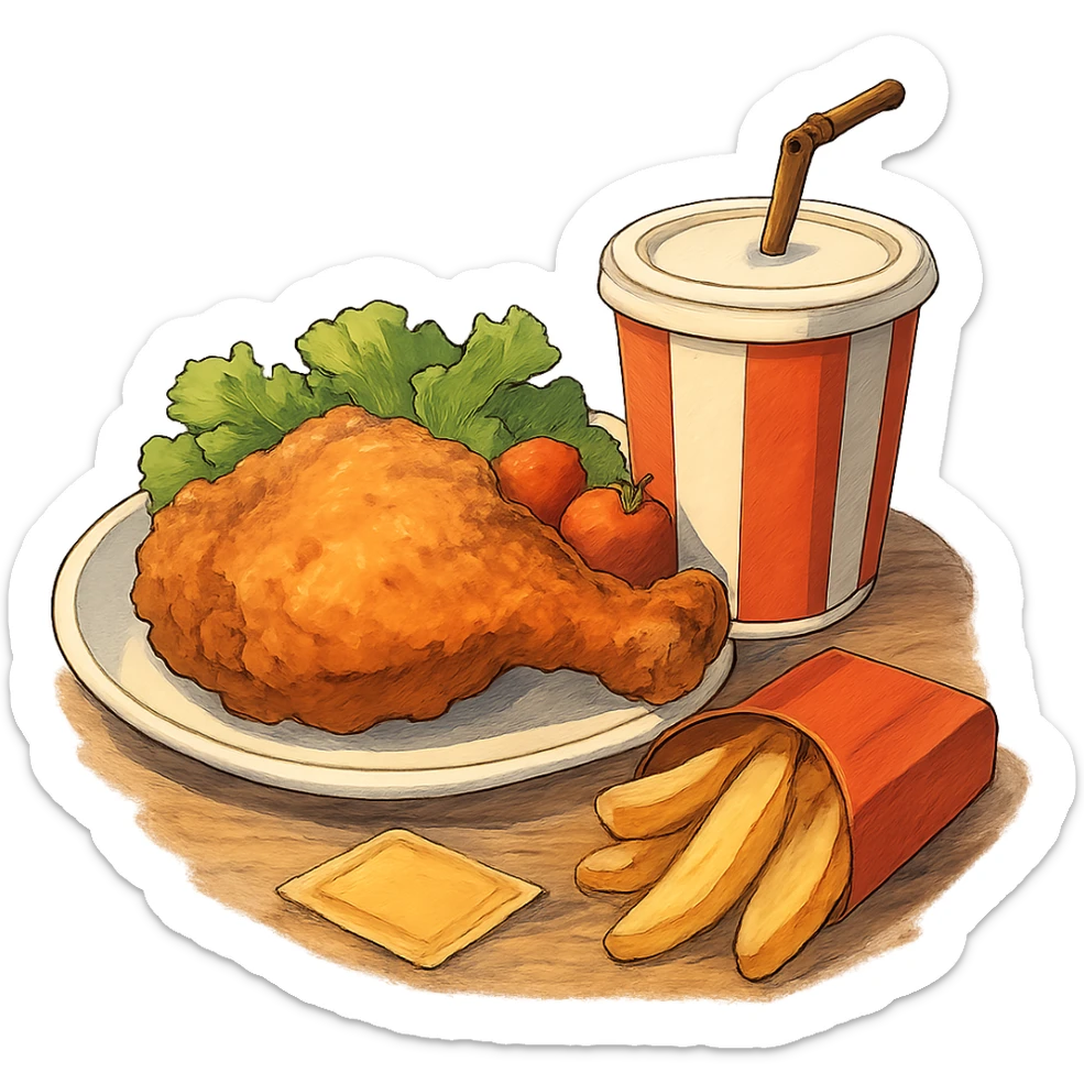 fried chicken meal sticker