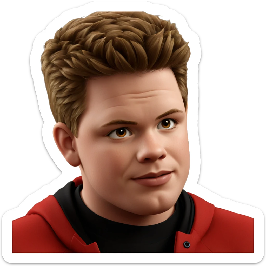 realistic portrait of a boy sticker