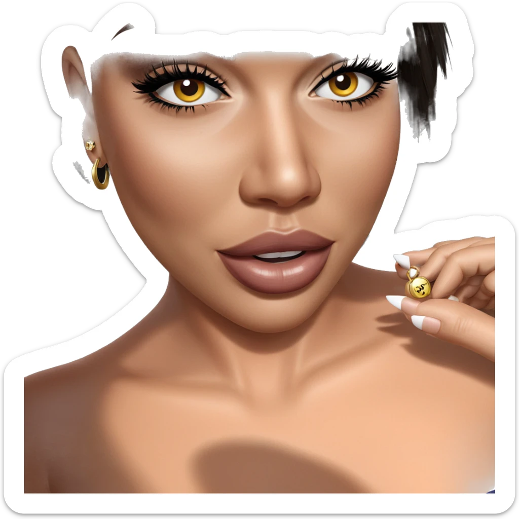 girl with stylish earrings sticker