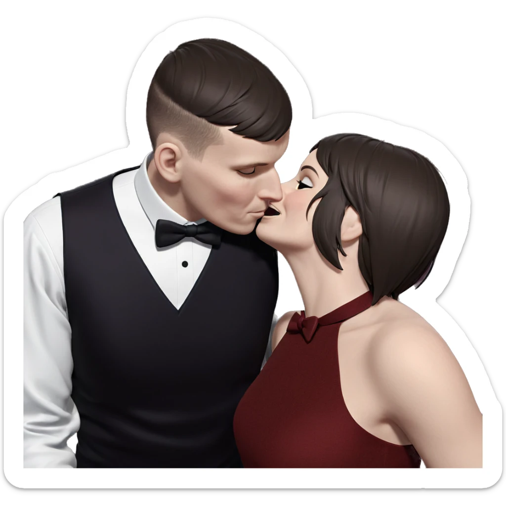 romantic moment with bowtie sticker