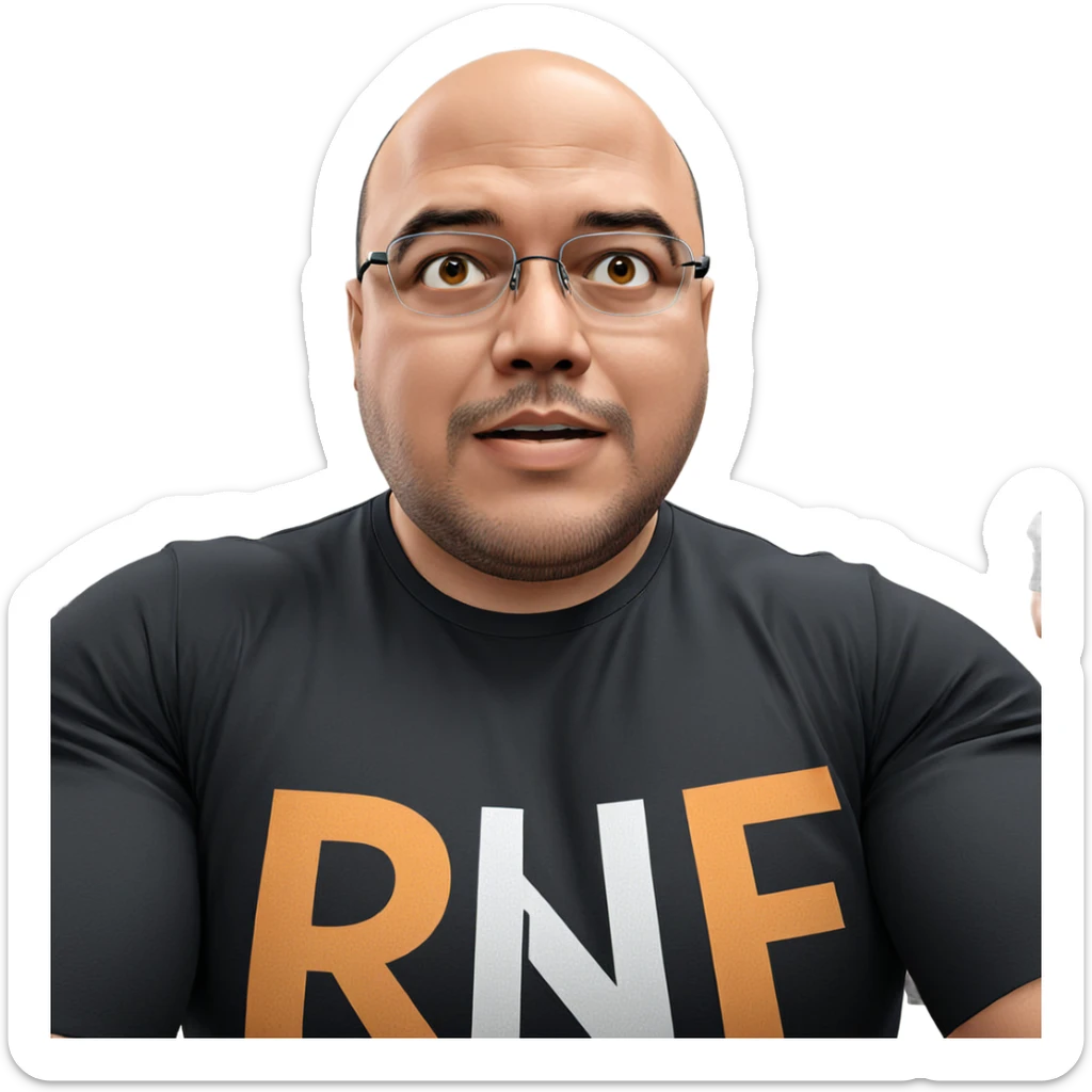 muscular man in black shirt sticker