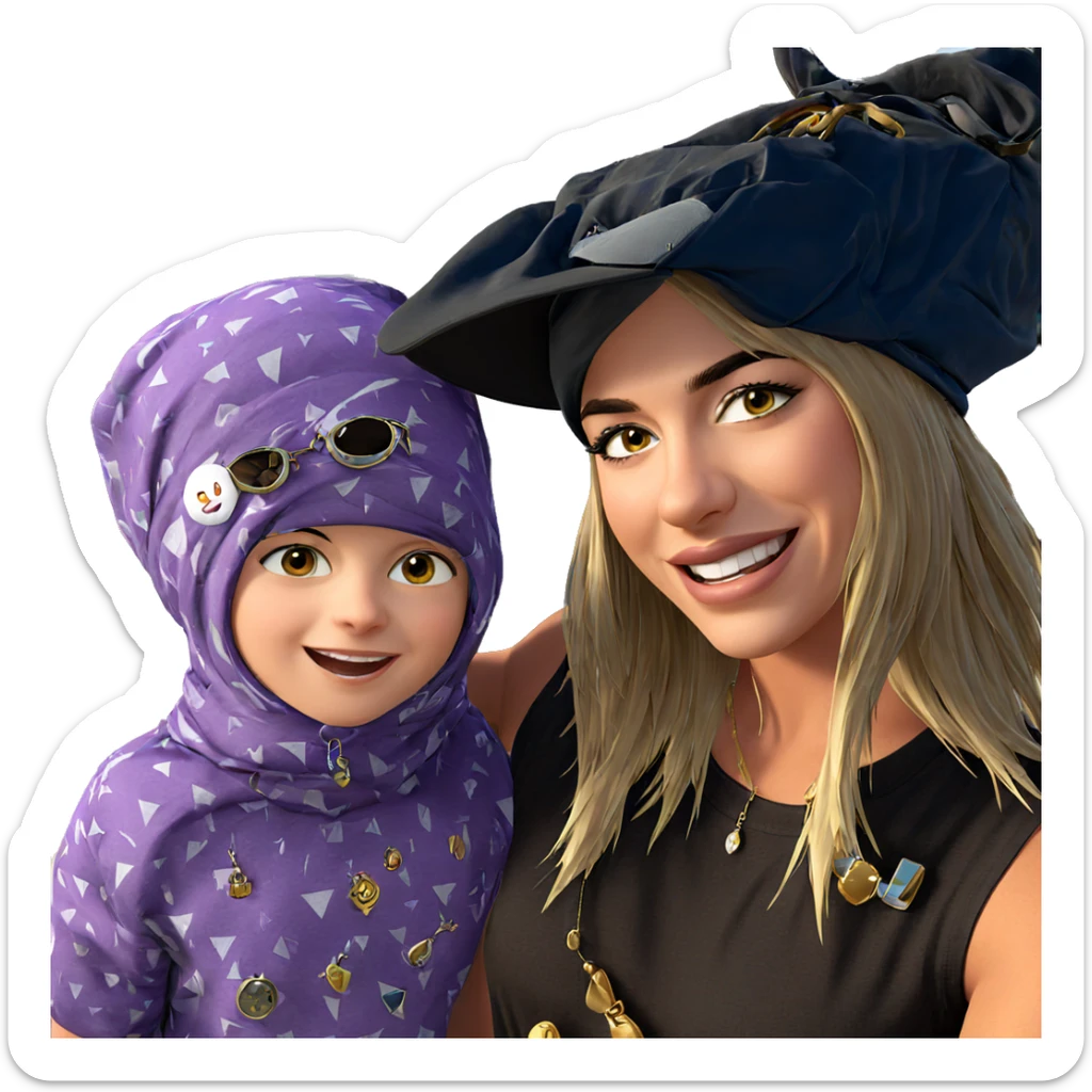 boys smiling outdoors with jewelry sticker