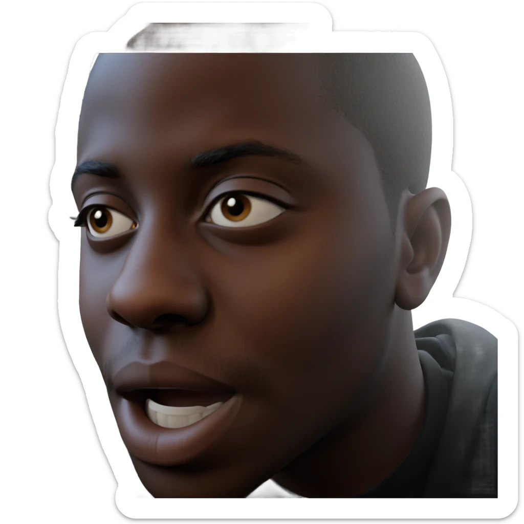 young boy in deep thought sticker